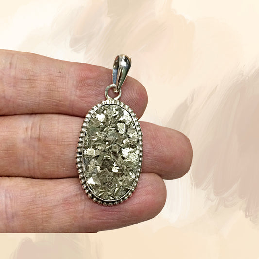 Pyrite Stone Original Pendant Necklace - Certified Pyrite Pendant for Men and Women