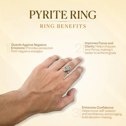 Pyrite Geode Ring - Adjustable Size - Lab Certified