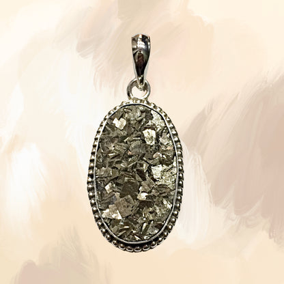 Pyrite Stone Original Pendant Necklace - Certified Pyrite Pendant for Men and Women - Real Pirate Stone Crystal Ring for Money, Wealth, Abundance and Success