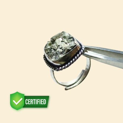 Pyrite Geode Ring - Adjustable Size - Lab Certified
