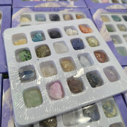 Natural Mineral Stone Collection – 20 Assorted Gemstones & Crystals for Education, Healing & Display